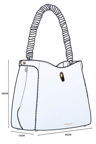 Simone Peacock Woven Handle Hobo