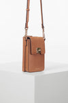 Luella Grey brown phone bag and purse  with chain strap 