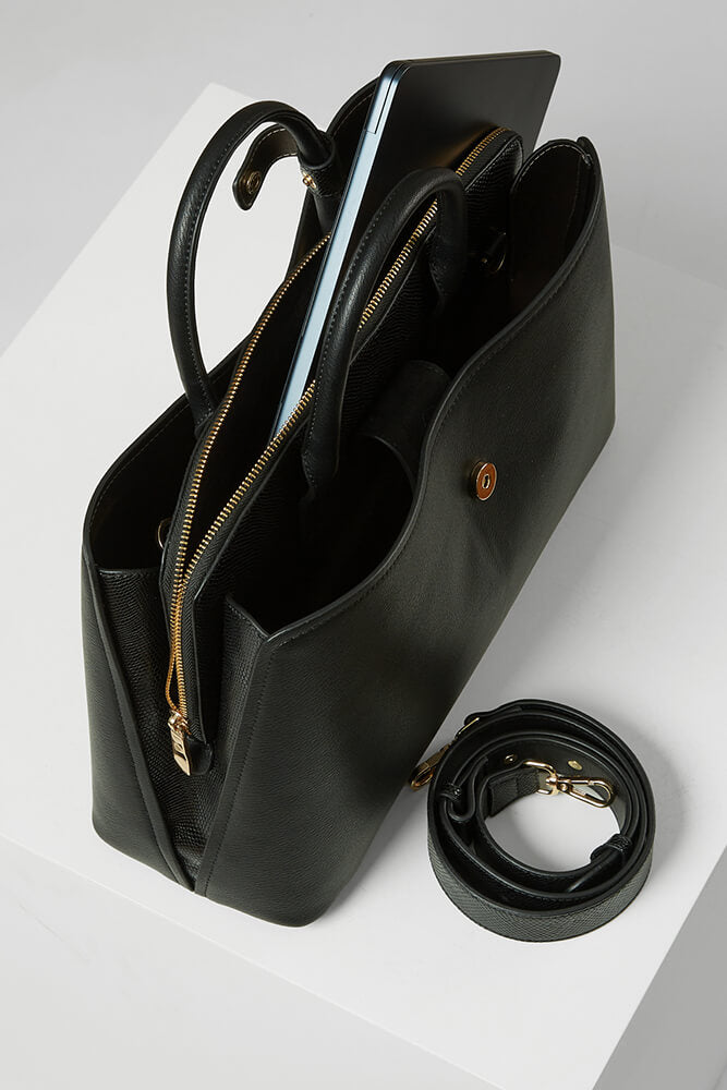 Annabella Black Laptop Work Tote