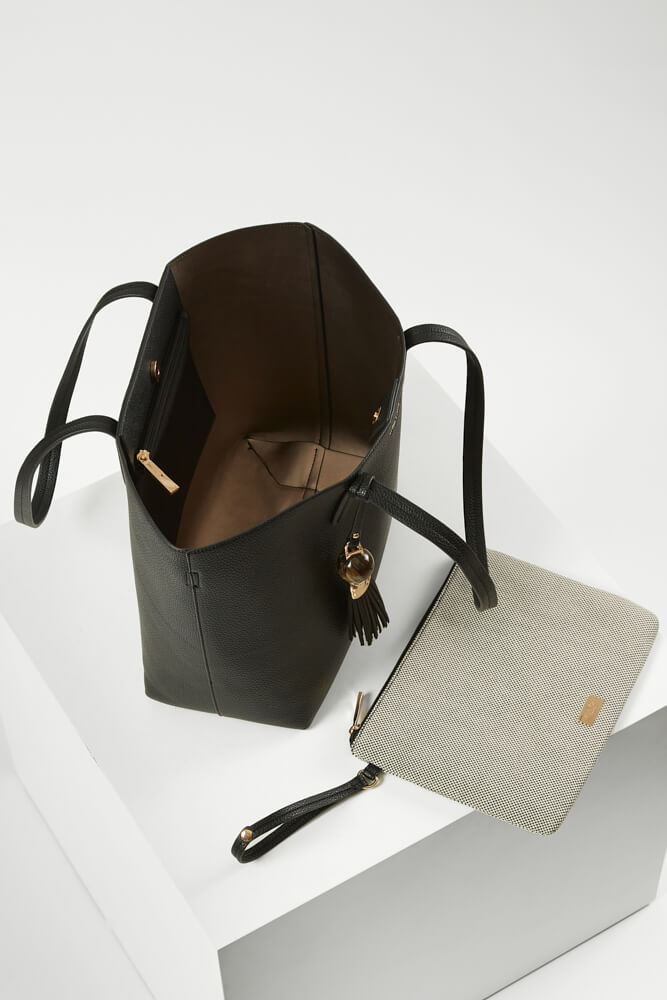 ◆VALLUAT◆ Benny bagBlack 4-16 Benny Black Tote & Canvas Pouch – Luella Grey