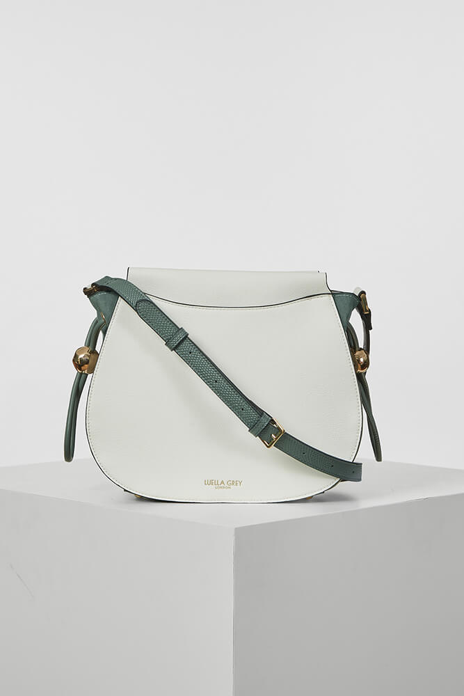 Grey and best sale white bag