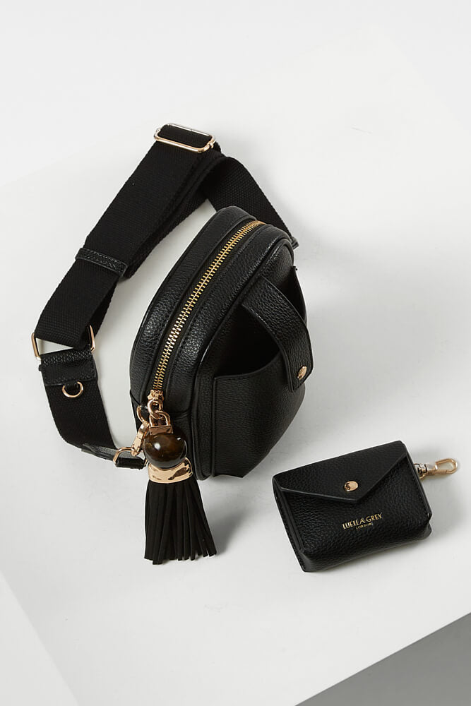 Elise Black Portrait Crossbody