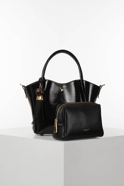 Flo Black Patent Crossbody