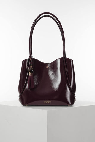 Floella Black Cherry Patent Tote