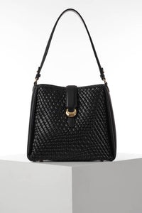 Flora Black Weave Hobo