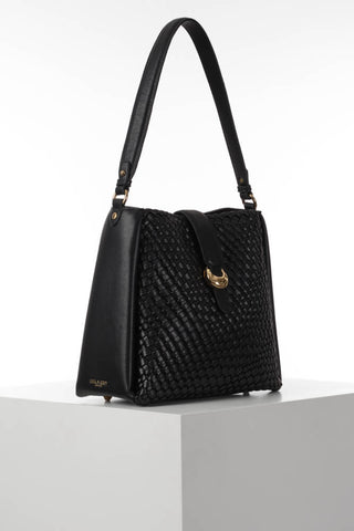 Flora Black Weave Hobo