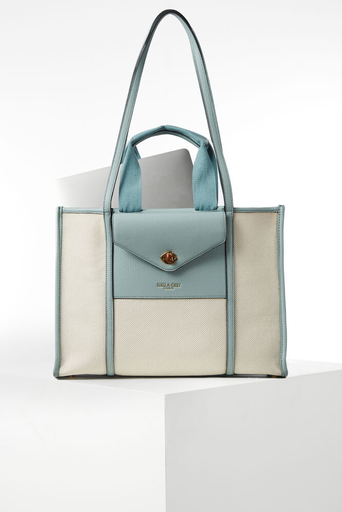 Giselle Powder Blue Laptop Tote