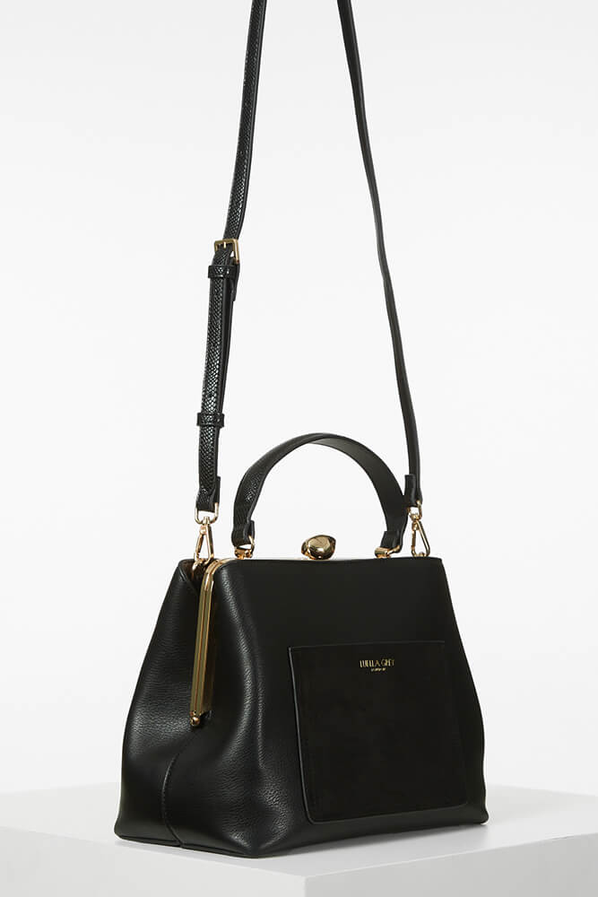 Hannah Black Framed Tote