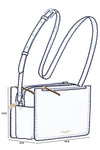 Sketch of the Ivy Crossbody with dimensions 