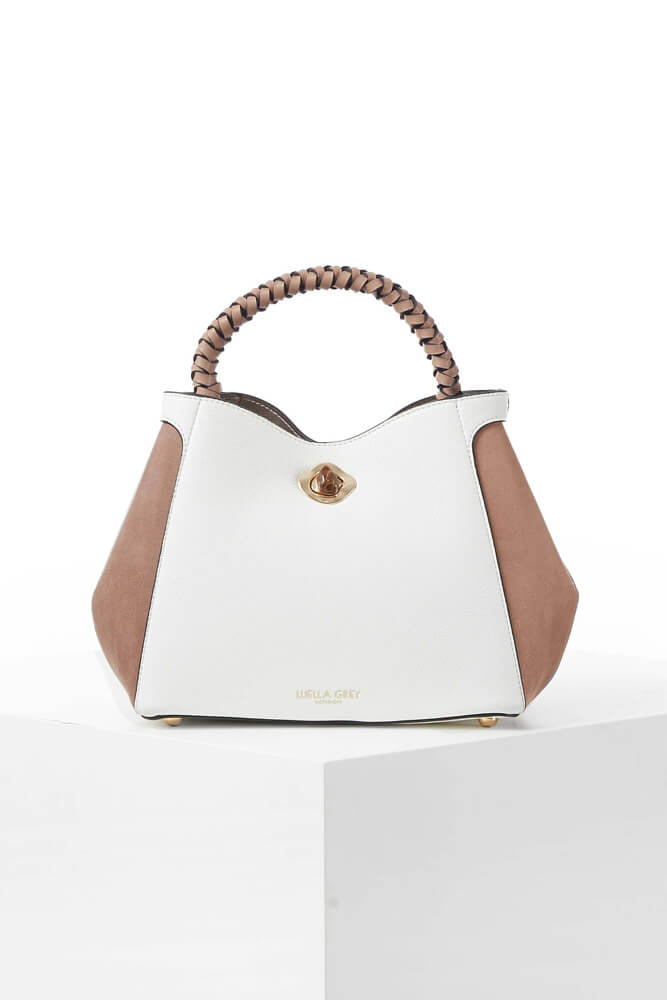 Kate White Woven Handle Crossbody