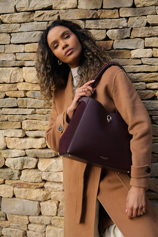 Simone Cherry Woven Handle Hobo