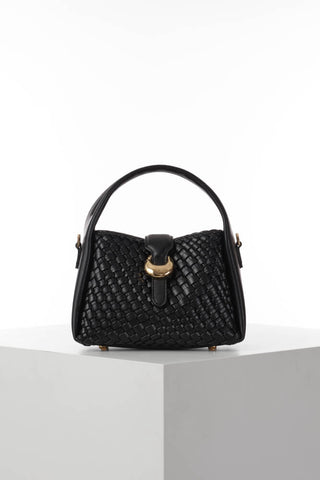 Maggie Black Weave Crossbody