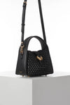 Maggie Black Weave Crossbody