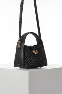 Maggie Black Weave Crossbody