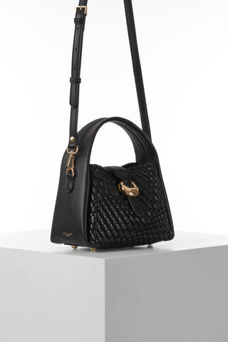 Maggie Black Weave Crossbody