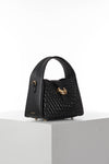 Maggie Black Weave Crossbody