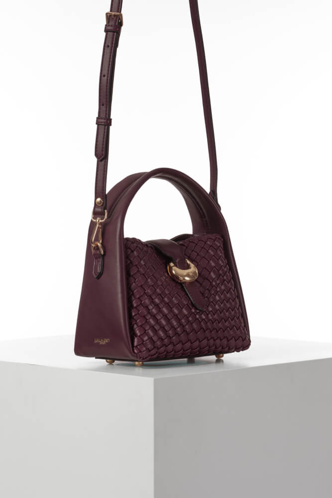 Maggie Cherry Weave Crossbody
