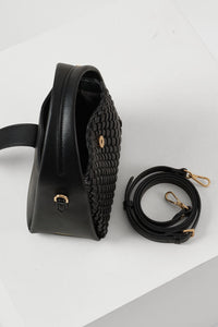 Maggie Black Weave Crossbody