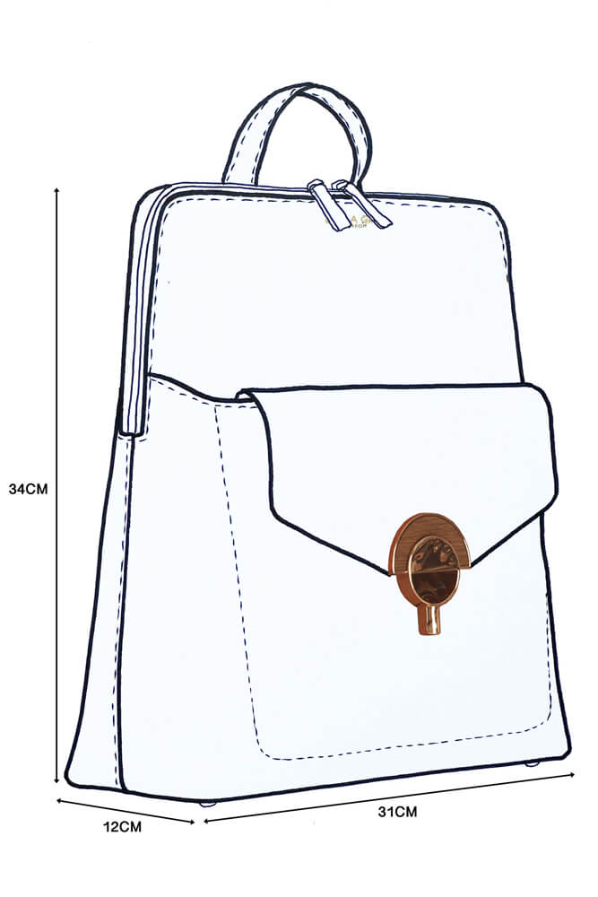 Sketch of Mayara Laptop Tote with dimensions