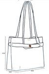 Sketch of Oriana Laptop Tote with dimensions