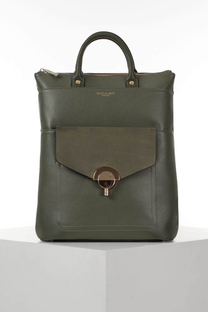 Sally Khaki Laptop Backpack