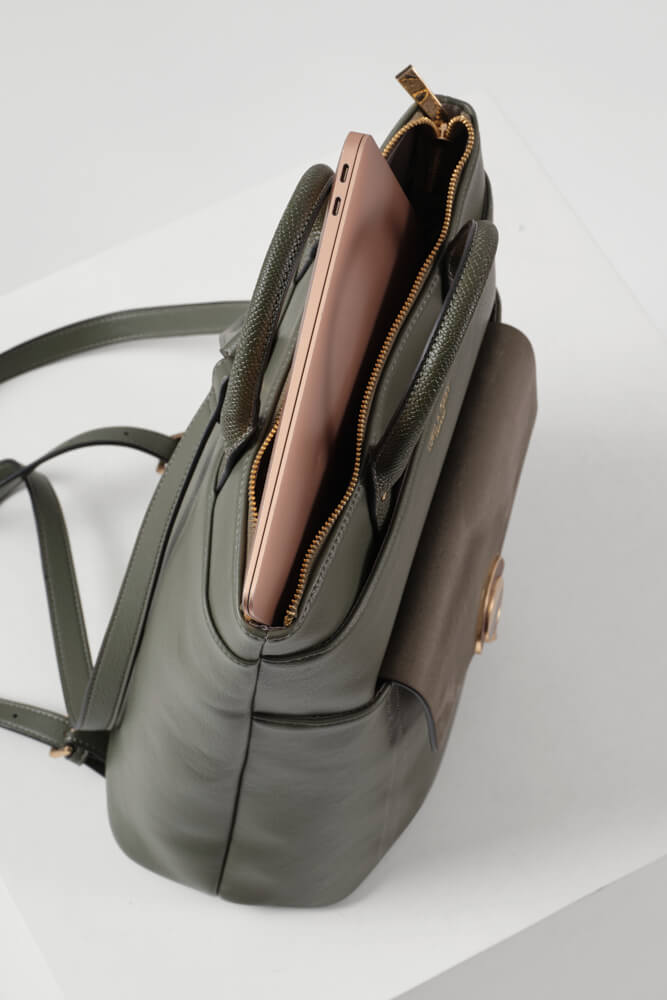 Sally Khaki Laptop Backpack