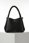 Simone Black Woven Handle Hobo