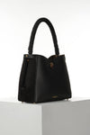 Simone Black Woven Handle Hobo