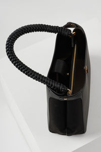 Simone Black Woven Handle Hobo