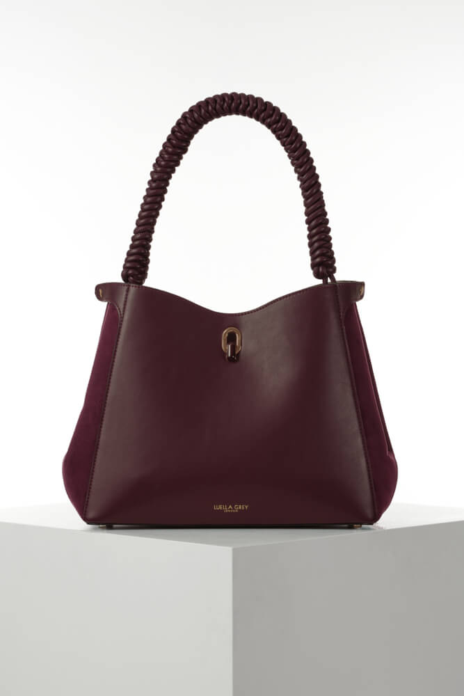 Simone Cherry Woven Handle Hobo