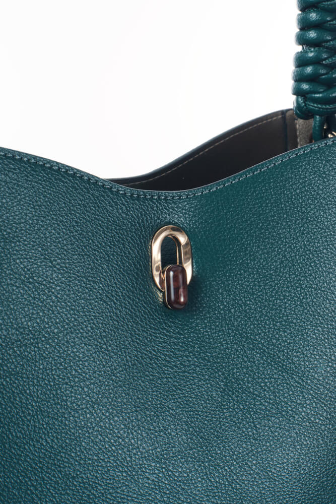 Simone Peacock Woven Handle Hobo