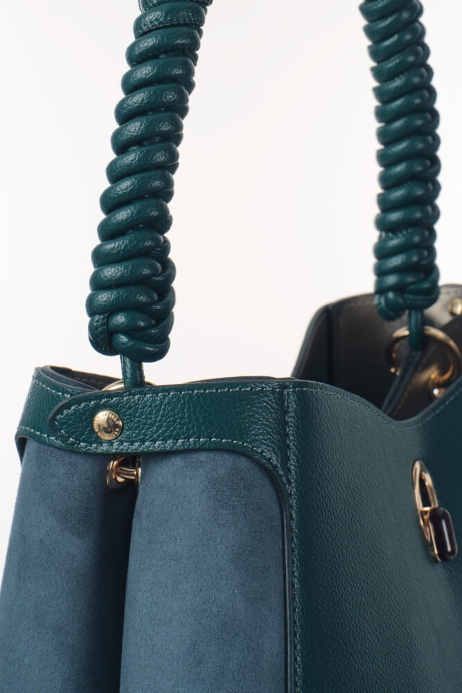 Simone Peacock Woven Handle Hobo
