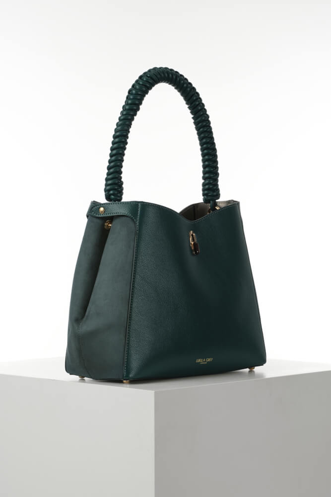 Simone Peacock Woven Handle Hobo