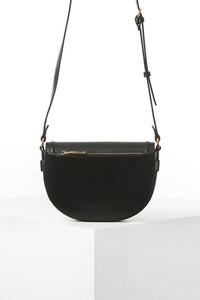 Tara Black Saddle Crossbody