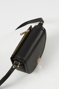 Tara Black Saddle Crossbody