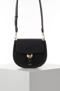 Venetia Black Saddle Crossbody