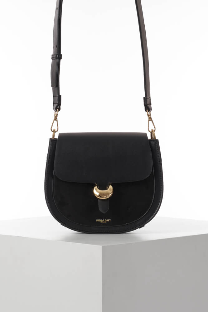 Venetia Black Saddle Crossbody