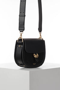 Venetia Black Saddle Crossbody