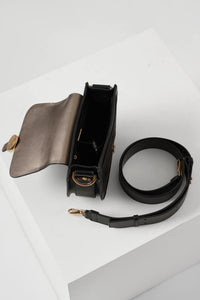 Venetia Black Saddle Crossbody