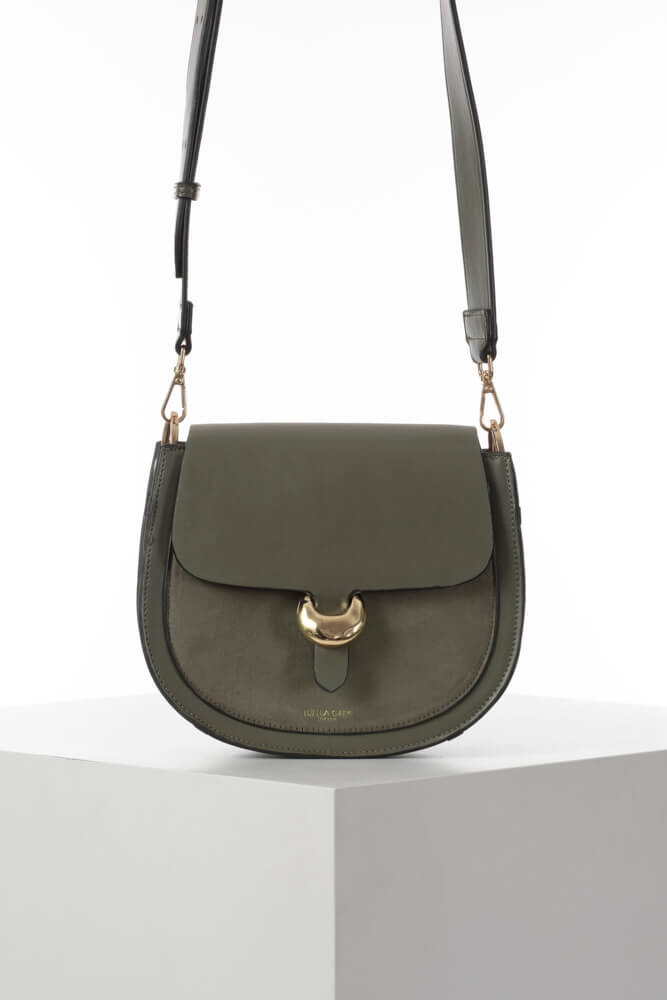 Venetia Khaki Saddle Crossbody