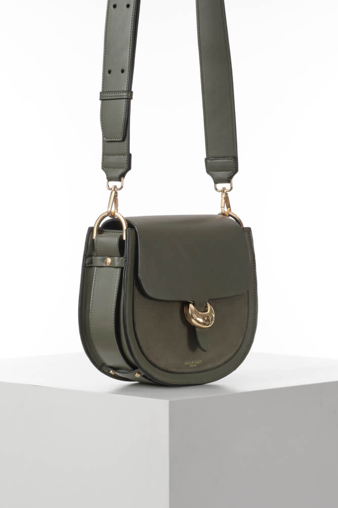 Venetia Khaki Saddle Crossbody