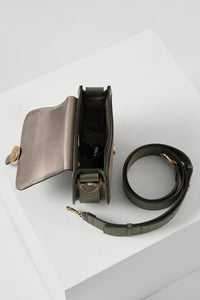 Venetia Khaki Saddle Crossbody