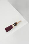 Thames Tassel Plum Beaded Tassel Bag Charm