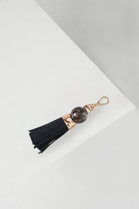 Thames Tassel Black Beaded Tassel Bag Charm