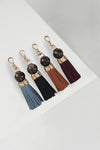 Thames Tassel Black Beaded Tassel Bag Charm