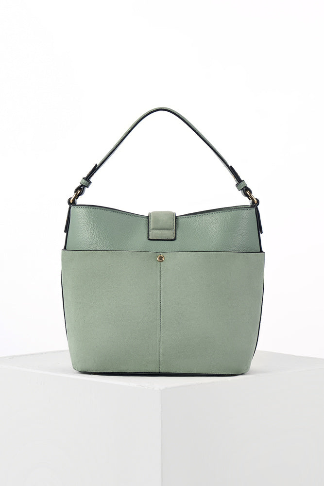 Indra Spearmint Green Bucket Crossbody