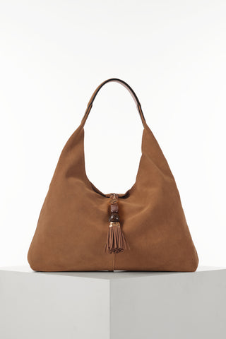 Pandora Camel Suede Hobo
