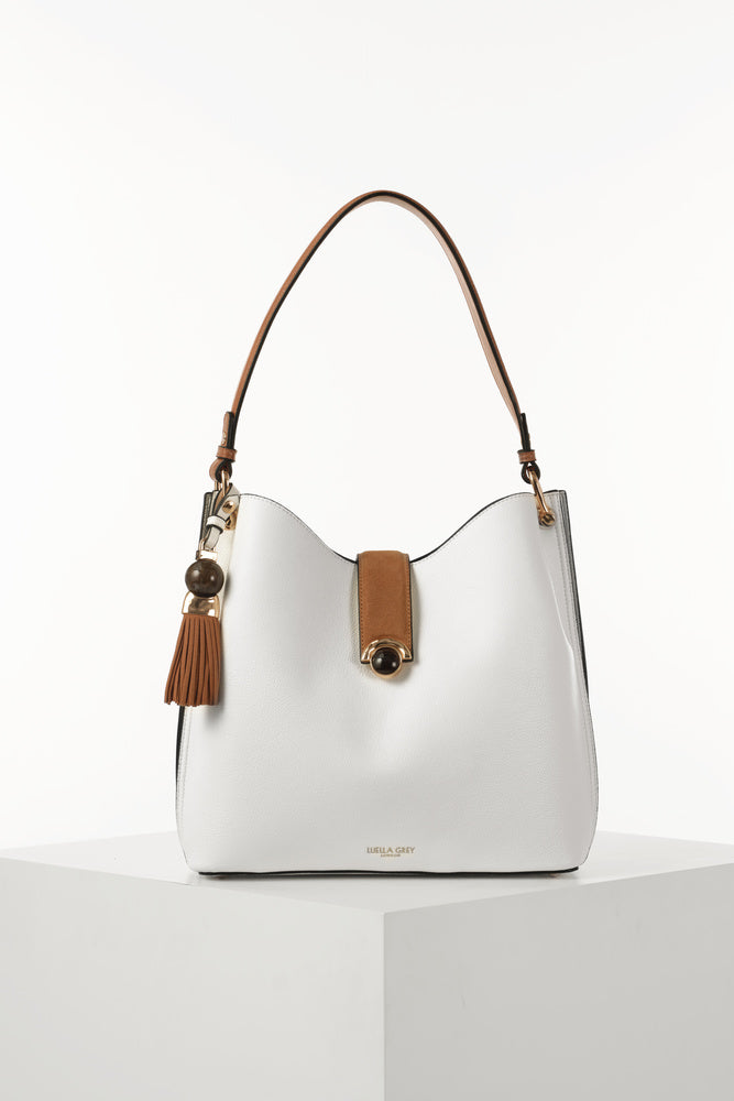 Andrea White Hobo Tote