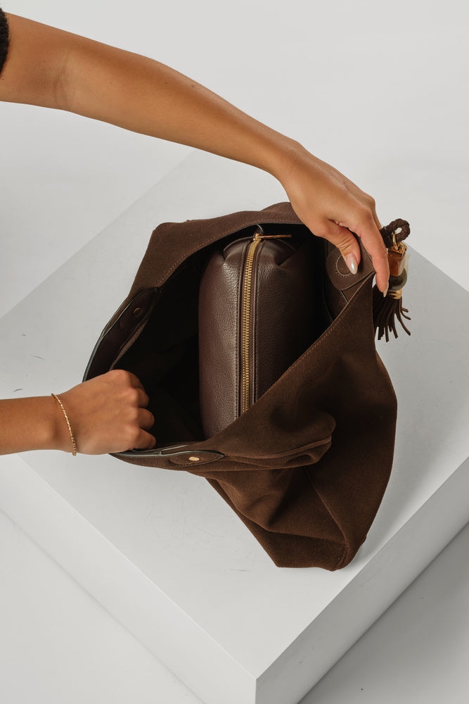 Pandora Chocolate Suede Hobo