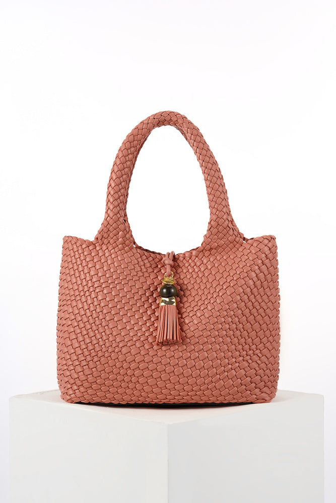 Saskia Tuscan Blush Large Woven Tote